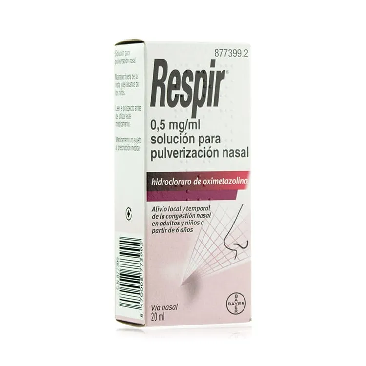 Respir 0,5 mg/ml Solución para Pulverización Nasal, 20 ml Respir