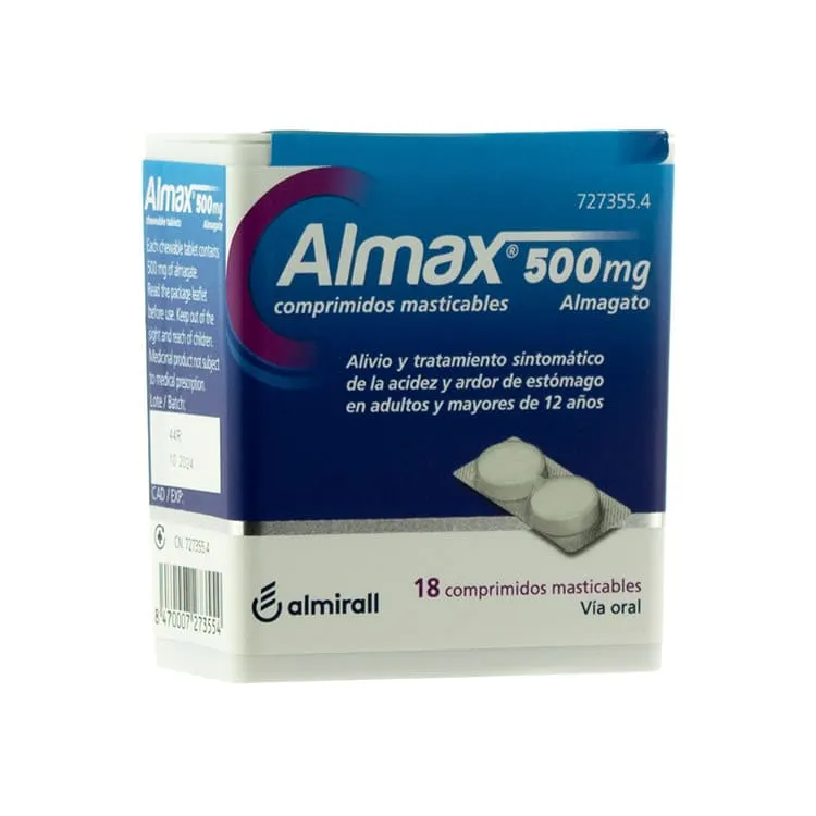 Almax 500 mg, 18 Comprimidos Masticables Almax-500-mg-18-Comprimidos