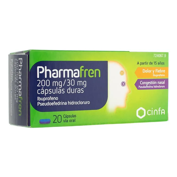 Pharmafren 200 mg / 30 mg, 20 Cápsulas Pharmafren