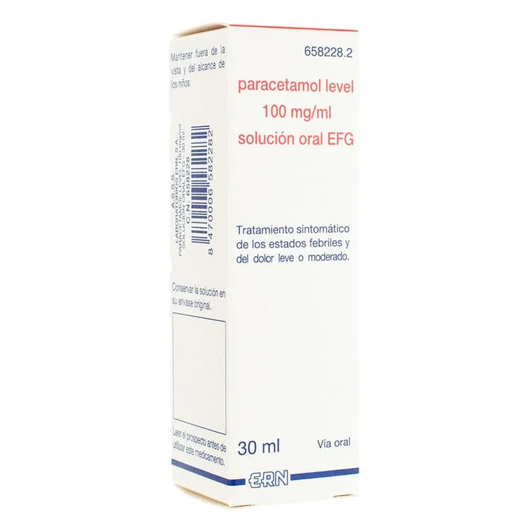 Paracetamol Level 100 mg/ml Solución Oral EFG, 30 ml Paracetamol-Level-Solucion-Oral-EFG-30-ml