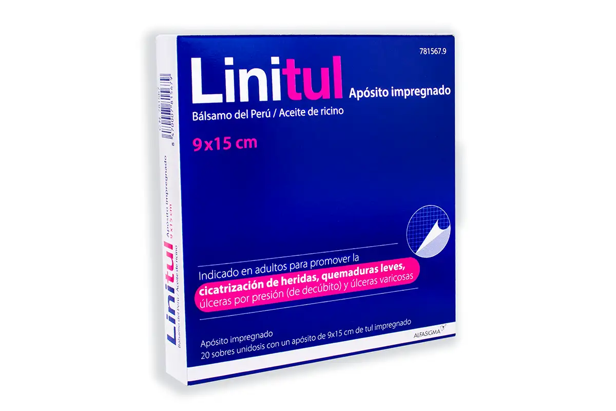 Linitul Apósitos Impregnados, 20 Apósitos de 9 x 15 cm Linitul 9x15cm (781567)