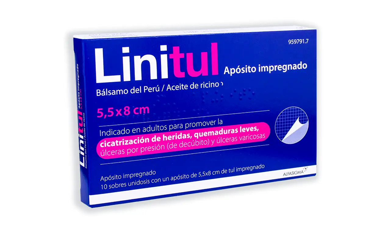 Linitul Apósitos Impregnados, 10 Apósitos de 5,5 x 8 cm Linitul aposito 5,5 x 8 cm (959791)
