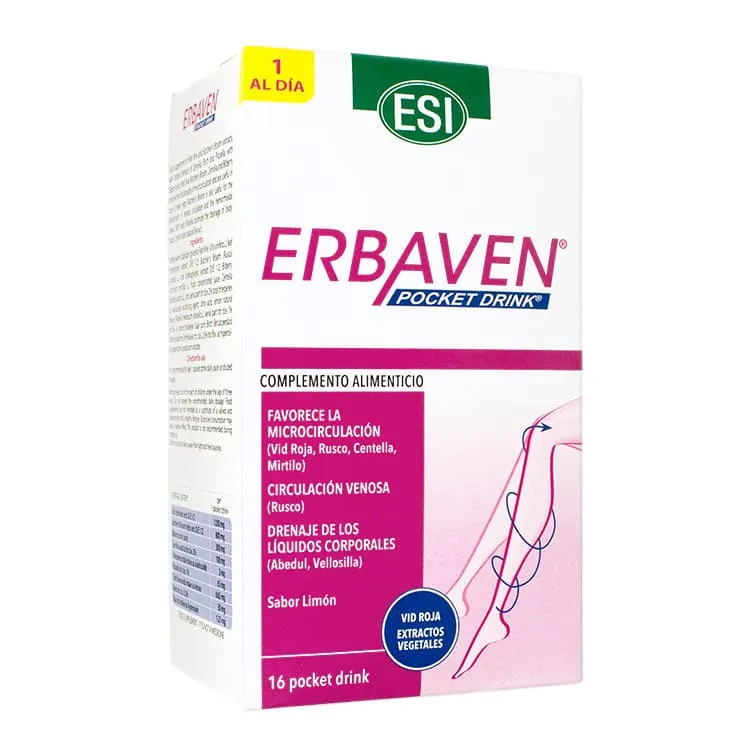 ESI Erbaven Pocket Drink, 16 Sobres Bebibles Erbaven-Pocket-Drink