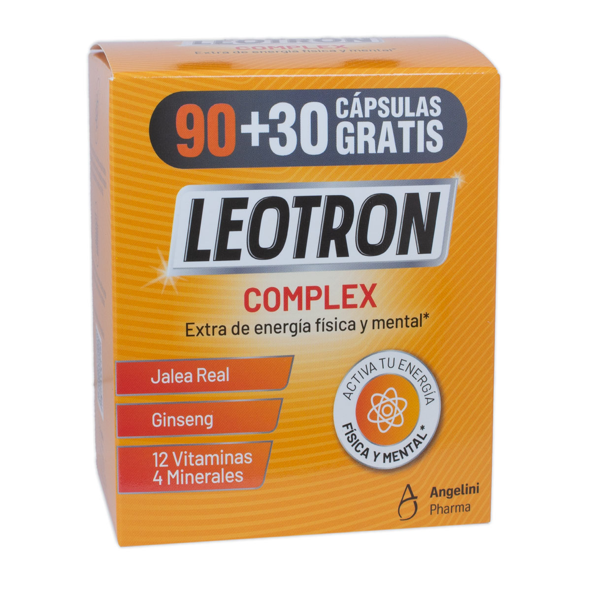 Leotron Complex, 120 Cápsulas (90 + 30 Cápsulas Gratis) Leotron Complex, 120 Cápsulas (90 + 30 Cápsulas Gratis) Complemento nutricional que te ayuda a mantener la fuerza y la energía cuando lo necesitas. Elaborado con jalea real, ginseng, 12 vitaminas y 4 minerales.