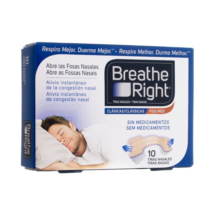 Breathe Right Tiras Nasales Clásicas Pequeñas/Medianas, 10 Unidades Breathe-Right-Tiras-Nasales-Clásicas-Pequeñas-Medianas-10-Unidades-306233