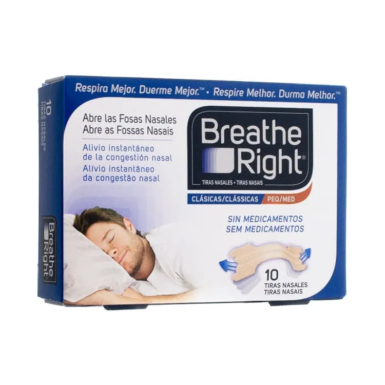 Breathe Right Tiras Nasales Clásicas Pequeñas/Medianas, 10 Unidades Breathe-Right-Tiras-Nasales-Clásicas-Pequeñas-Medianas-10-Unidades-306233