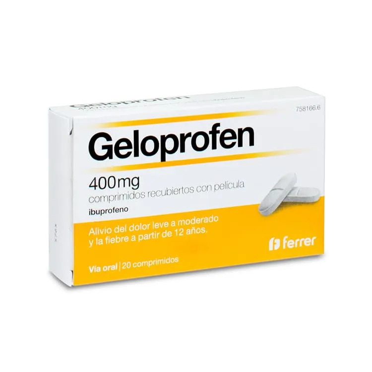 Geloprofen 400 mg, 20 Comprimidos Recubiertos con Película Geloprofen-400-mg-20-Comprimidos-Recubiertos-con-Pelicula-758166