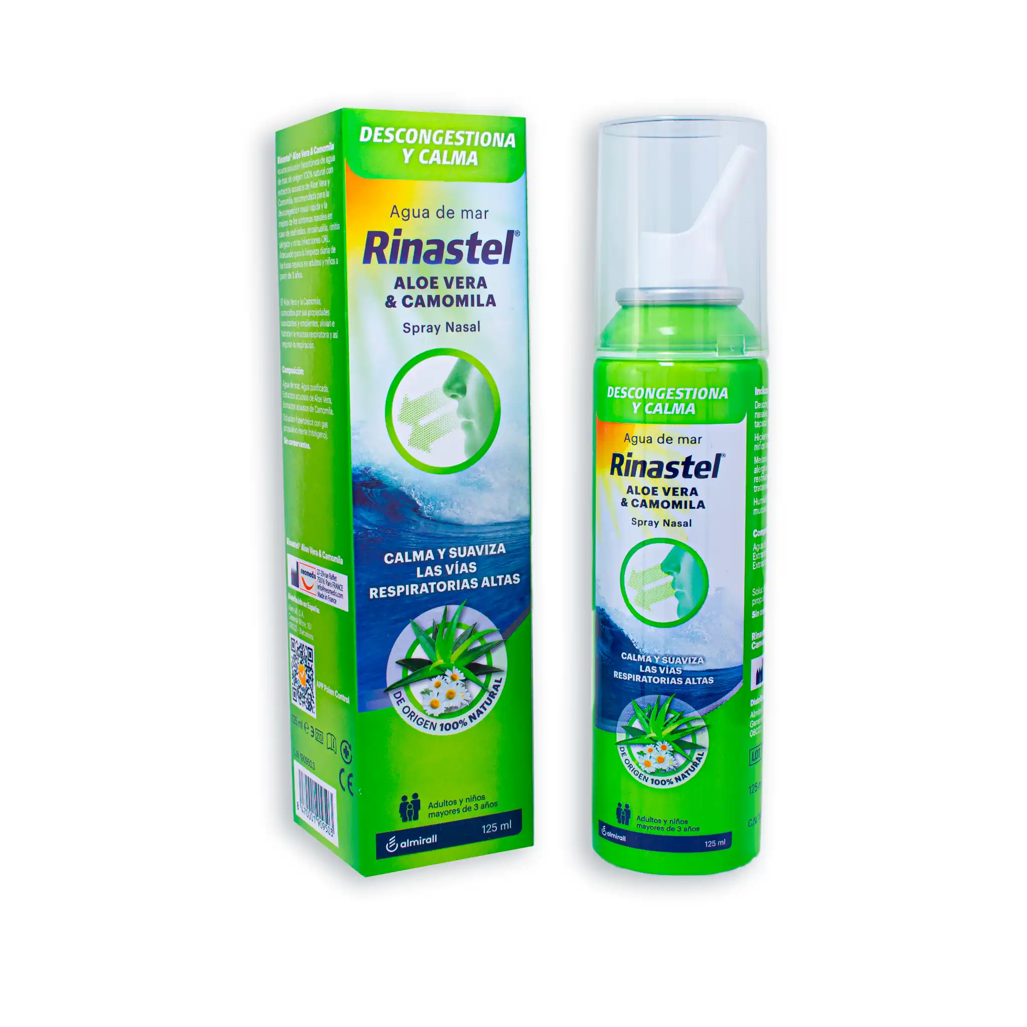 Rinastel Agua de Mar Aloe Vera y Camomila, 125 ml Rinastel Agua de Mar Aloe Vera y Camomila