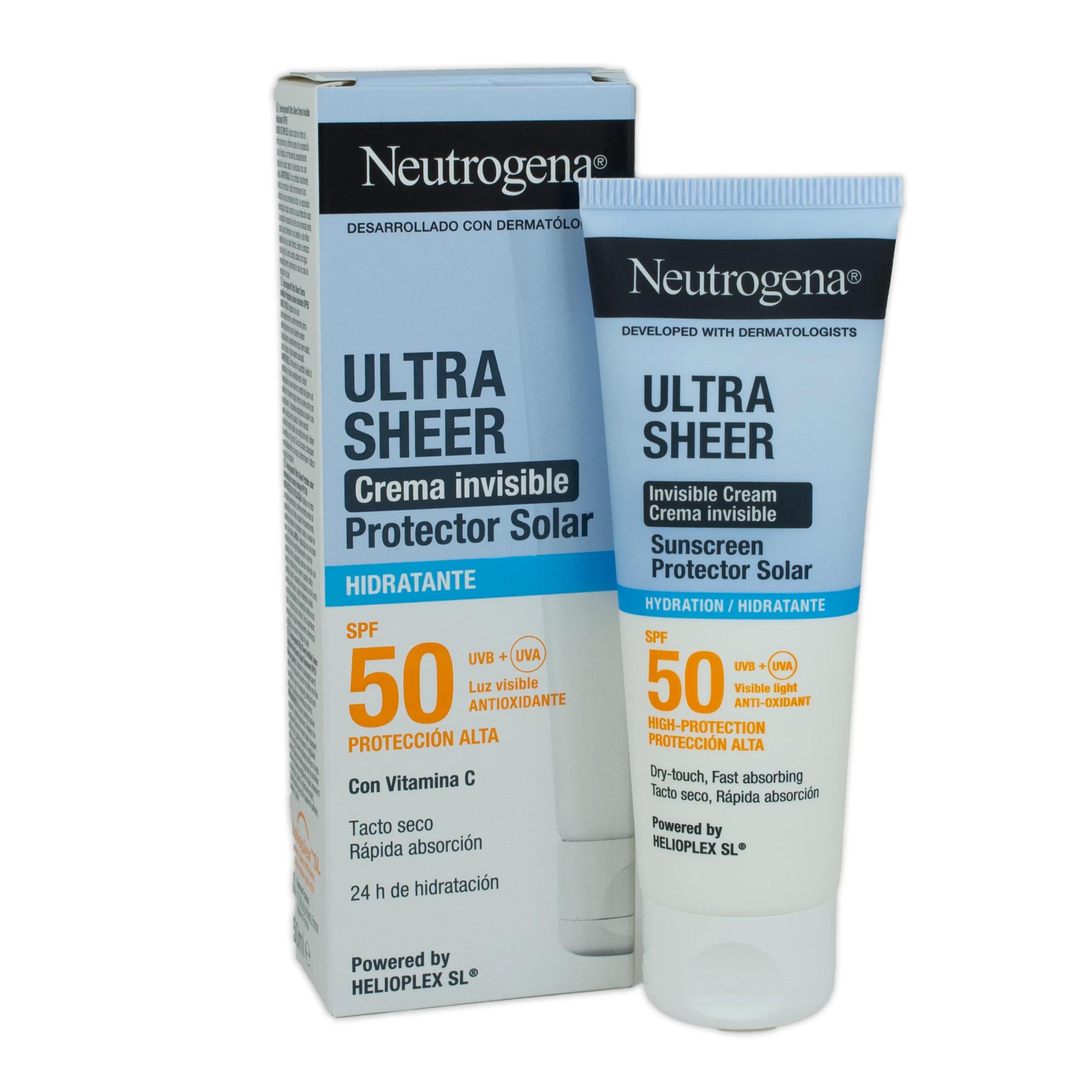 Neutrogena Ultra Sheer Crema Invisible Hidratante Protección Facial SPF 50, 50 ml Neutrogena crema inv spf 50
