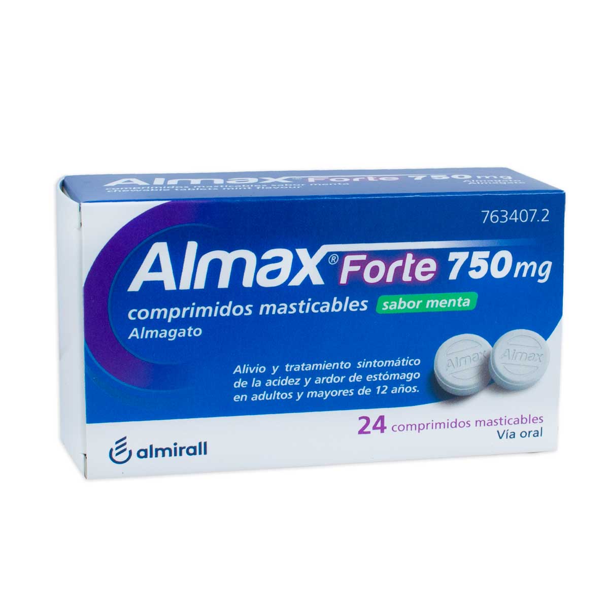 Almax Forte 750 mg, 24 Comprimidos Masticables Sabor Menta Comprar Almax Forte sabor menta