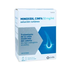 Minoxidil Cinfa 50 mg/ml Solución Cutánea, 1 Frasco de 120 ml