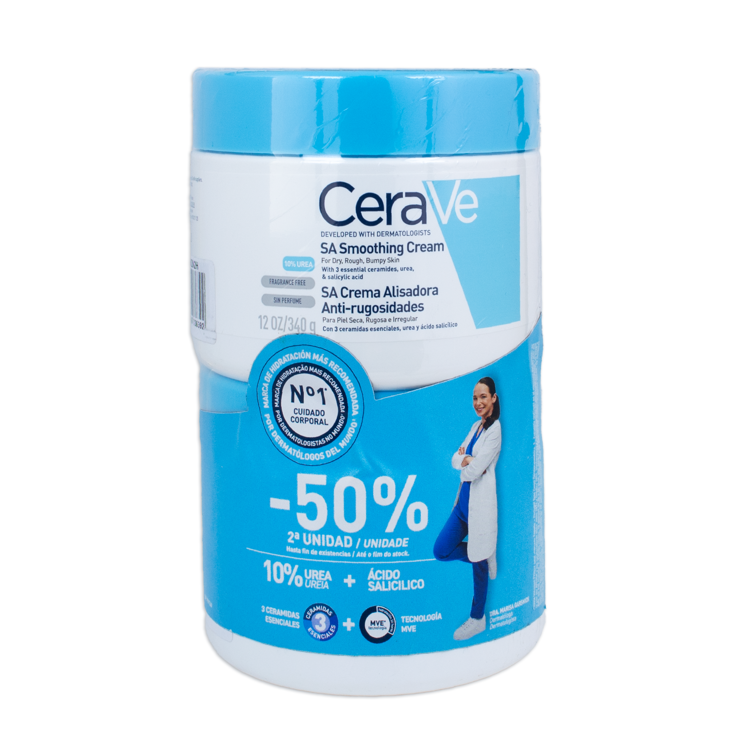 CeraVe SA Crema Alisadora Anti-Rugosidades, 340 g Formato Duplo cerave duplo 340g crema alisadora